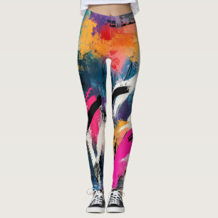 Legging Colagem de Grafite Urbana com Cores Intensas Tint