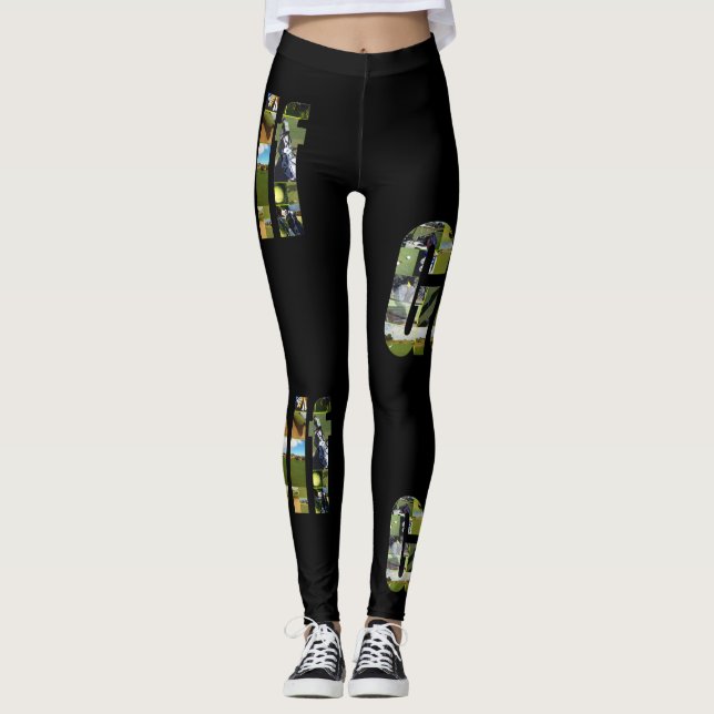 Legging Colagem de Logotipo de Golf, (Frente)