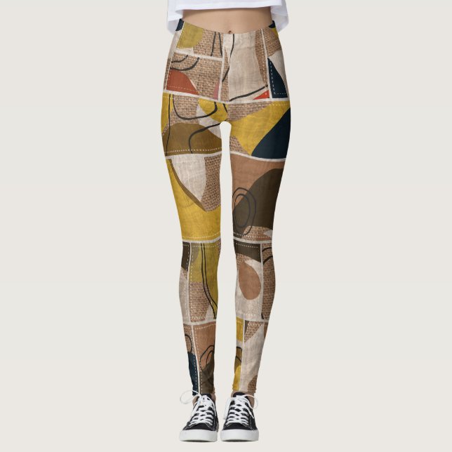 Legging Colagem de retalhos: impressão misto. (Frente)