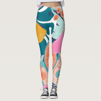 Legging Colagem de selva exótica e moderna.