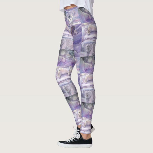 Legging Colagem de Urso Polar de Inverno (Esquerda)
