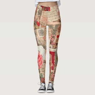 Legging Colagem Romântica de Rosa Vintage (7)