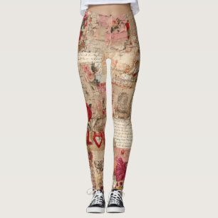 Legging Colagem Romântica de Rosa Vintage (8)