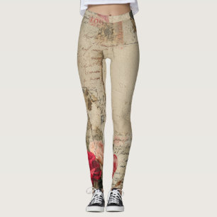 Legging Colagem Romântica Vintage de Rosa (4)