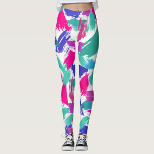 Legging Colagem Roxo Roxo Rosa Moderna
