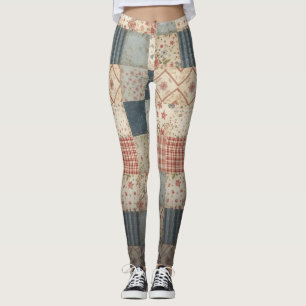 Legging Colcha de Memória Vintage Patchwork Cottagecore Am