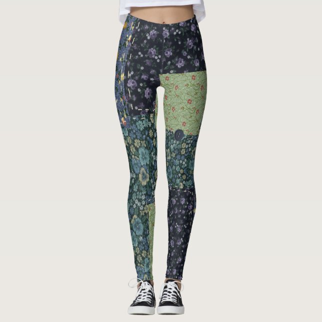 Legging Colcha de Remendo Falso (Frente)