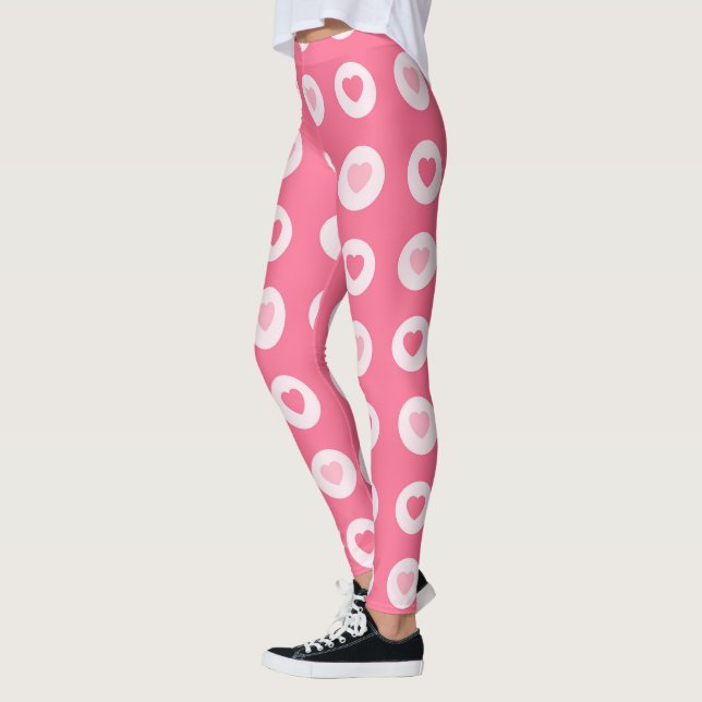 Legging Coleção de Amor de Coração Rosa Moderno (Esquerda)