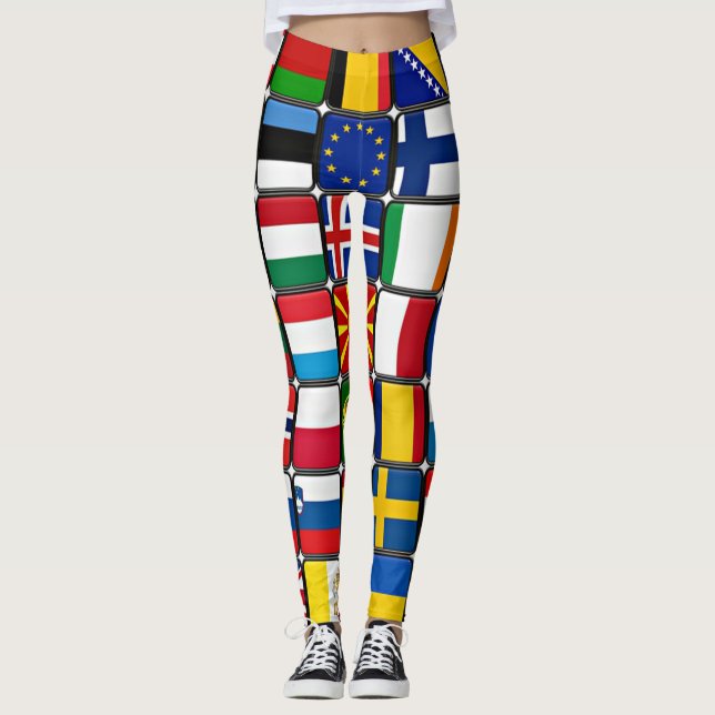 Legging Coleção de bandeiras internacionais, bandeiras do  (Frente)