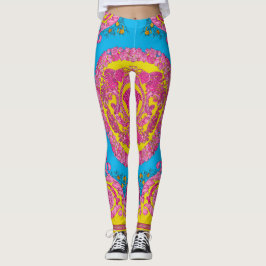 Legging Coleção de Barocco colorida azul-rosa Versace