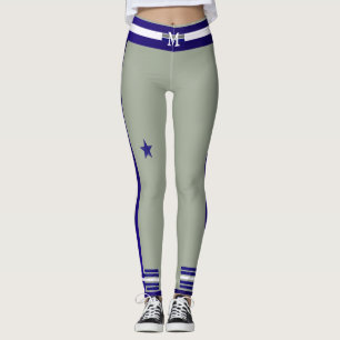 Legging Coleção de esferas monográficas Azul/Branco/Cinza