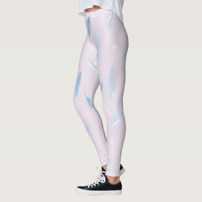 Legging Coleção de Luxo Boho Tendência Penas (Esquerda)