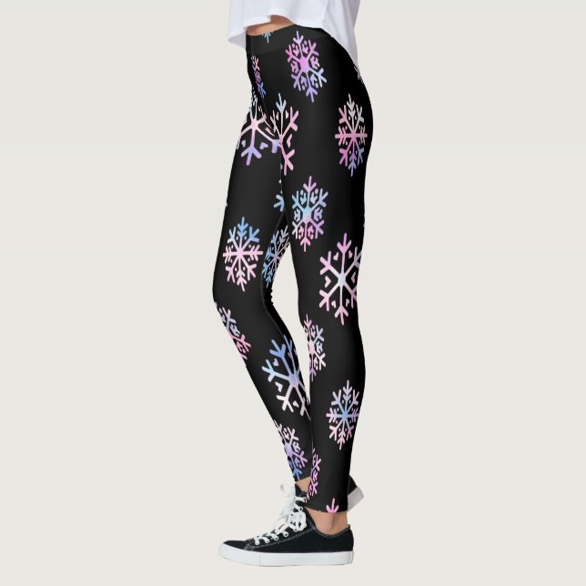 Legging Coleção de Natal de Floco de Neve Holográfico de L (Esquerda)