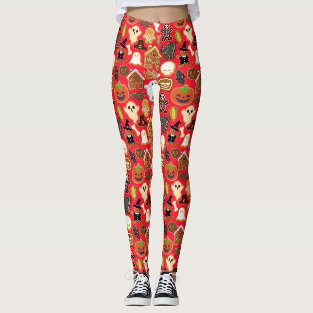 Legging Coleção de padrões B Red BG (Frente)