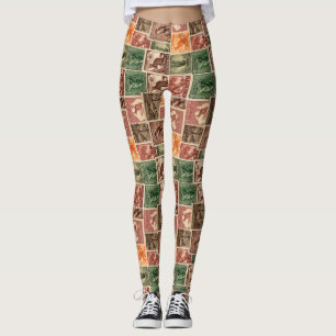 Legging Coleção de selos postais australiana do vintage