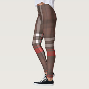 Legging Coleção de Tendências Tradicionais Vermelhas Xadre