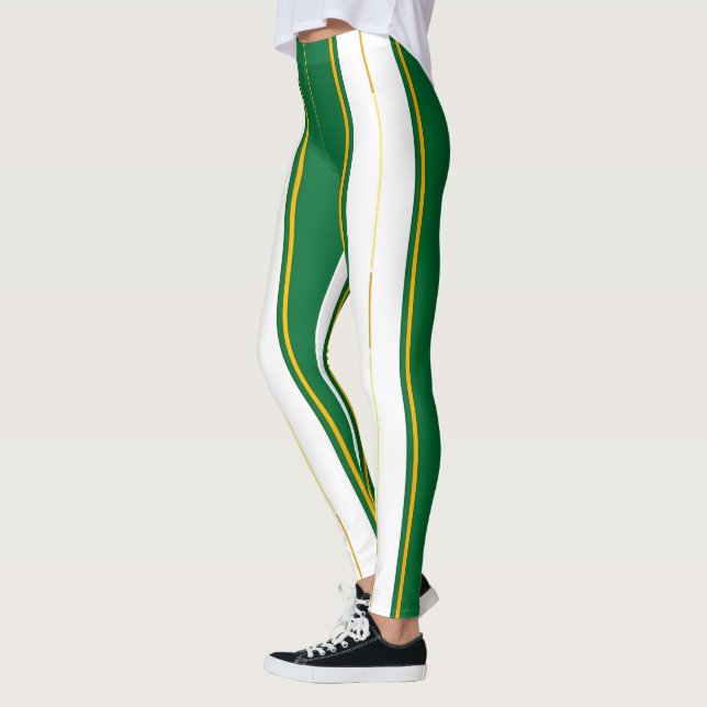 Legging Coleção de Textura Dourada Verde Moderna Linen Lin (Esquerda)