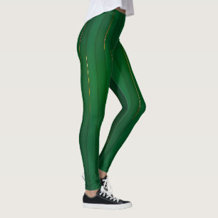 Legging Coleção de Textura Linen Dourada Verde de Trendy d
