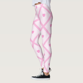 Legging Coleção de Xadrezes Modernas de Coração Rosa