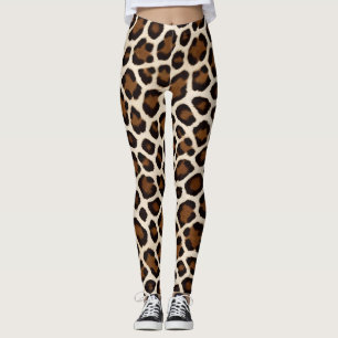 Legging Coleção Elegante de Leopardo Branco Popular de Lux