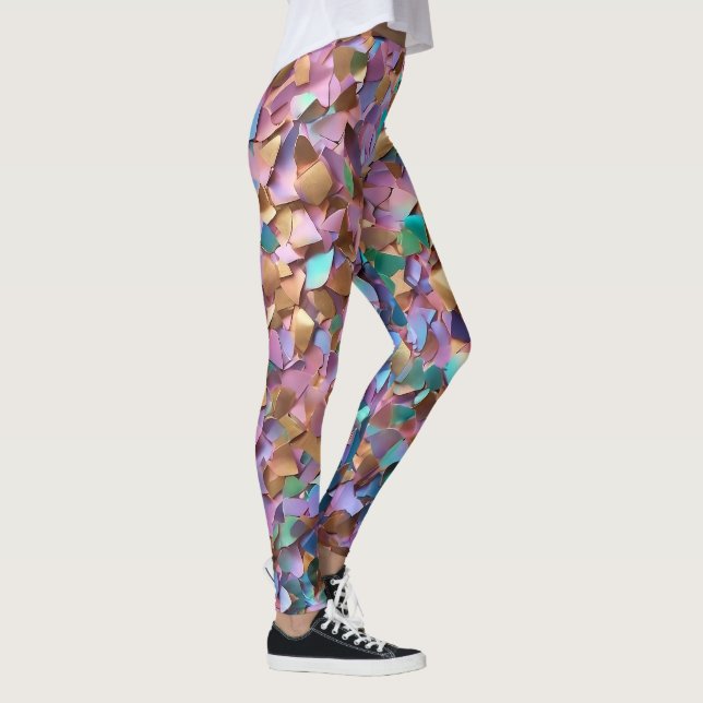 Legging Coleção Holográfica Opal Moderna da Glitter (Direita)