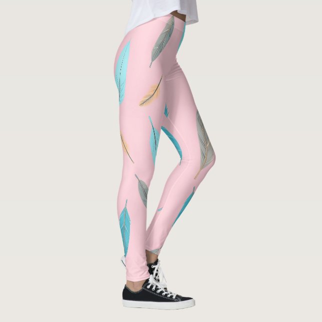 Legging Coleção Luxo Boho Penas Populares (Direita)