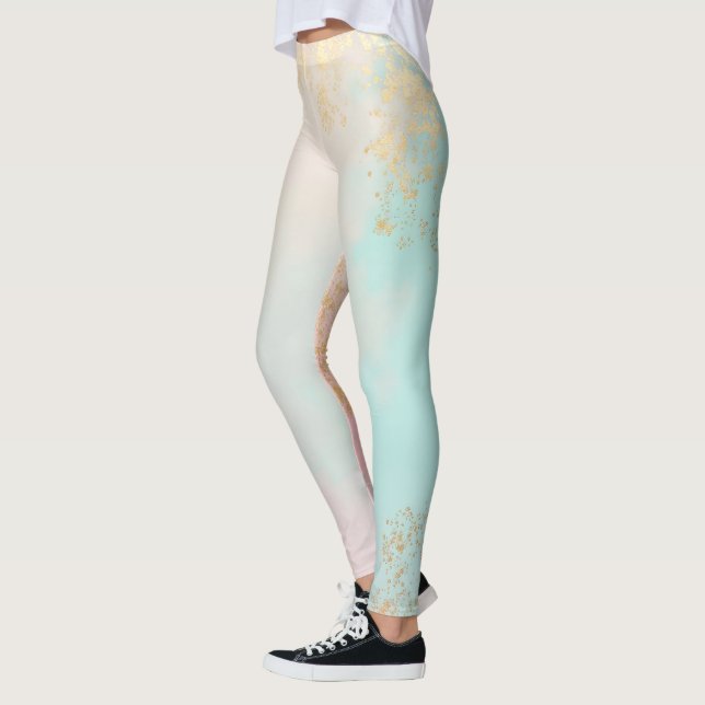 Legging Coleção Luxo Moderno Rosa Bege Macio Verde Menta D (Esquerda)