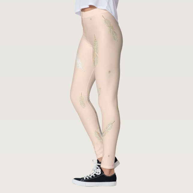 Legging Coleção Luxuosa de Penas Boho Modernas (Esquerda)