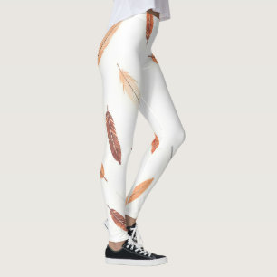 Legging Coleção Luxuosa de Penas Boho Popular