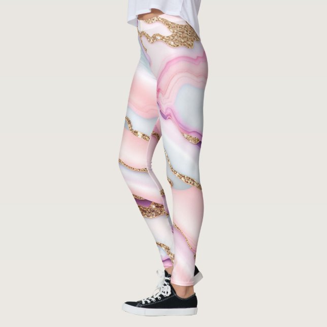 Legging Coleção Moderna de Marble Marble de Agato Cor-de-R (Esquerda)