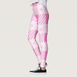 Legging Coleção Rosa Moderna de Xadrez de Amor