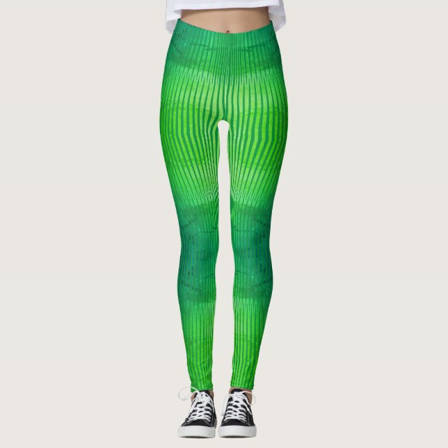 Legging Colheita de tiras - meias verdes fluorescentes (Frente)