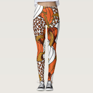 Legging Colheita Pumpkin Patchwork Vintage Patterno