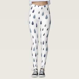 Legging Colírio de aquarela, padrão uniforme de indigo.