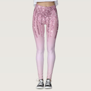 Legging Colírio de ouro rosa-rosa-na moda elegante