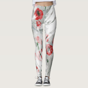 Legging Coloração de Água Vermelha com Abertura Brilhante