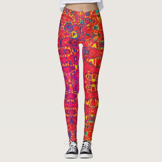 Legging Coloração Neon Abstrato Psicedélica (Frente)