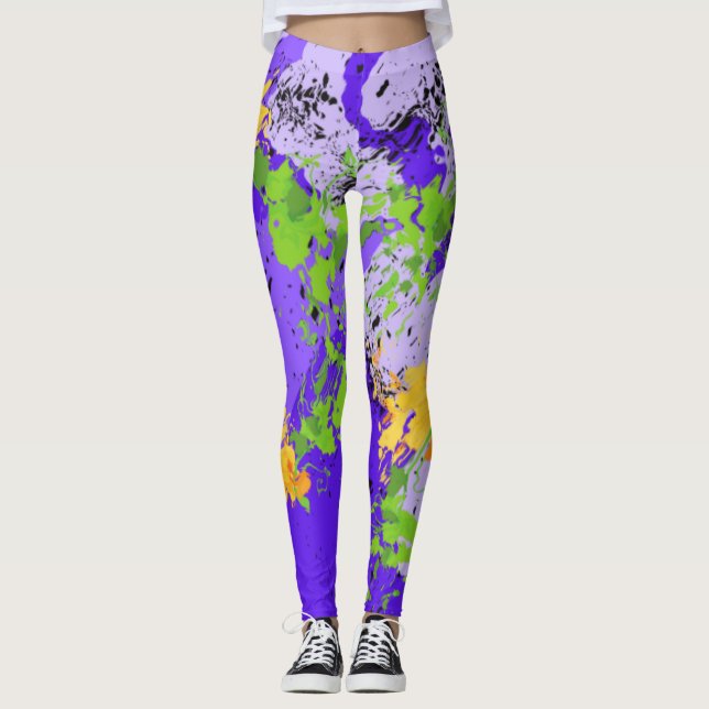 Legging Colorful abstract energy wave (Frente)