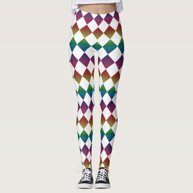 Legging Colorful Checker Diamond Pattern (Frente)