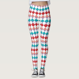Legging Colorful Checker Diamond Pattern