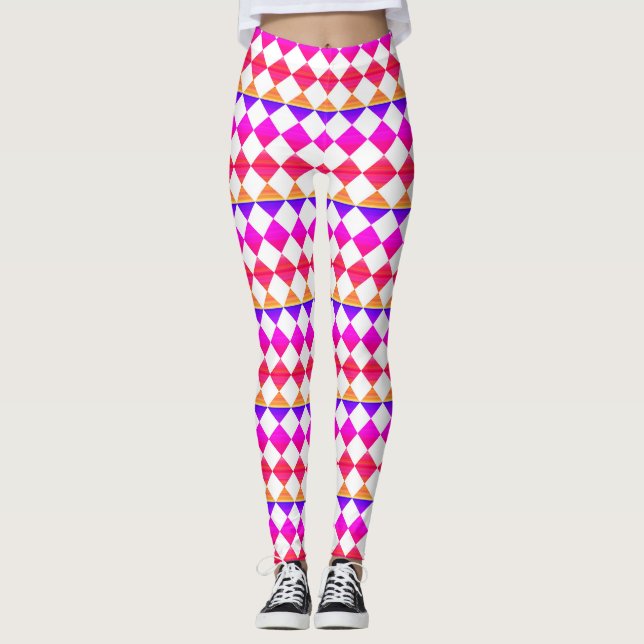 Legging Colorful Checker Diamond Pattern (Frente)