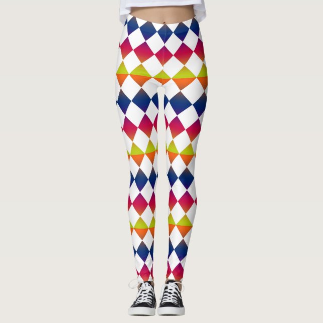 Legging Colorful Checker Diamond Pattern (Frente)