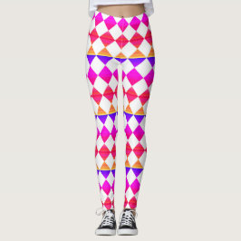 Legging Colorful Checker Diamond Pattern