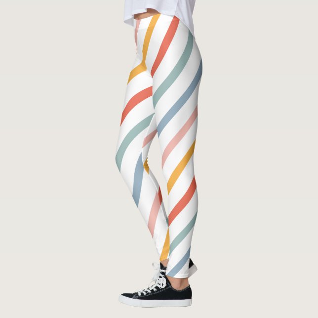 Legging Colorful Pastel Diagonal Stripes (Esquerda)