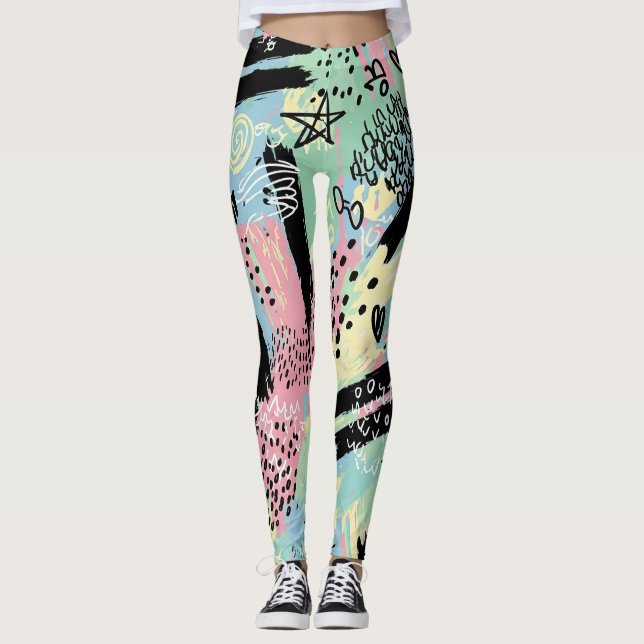 Legging Colorful Urban Graffiti Pattern (12) (Frente)