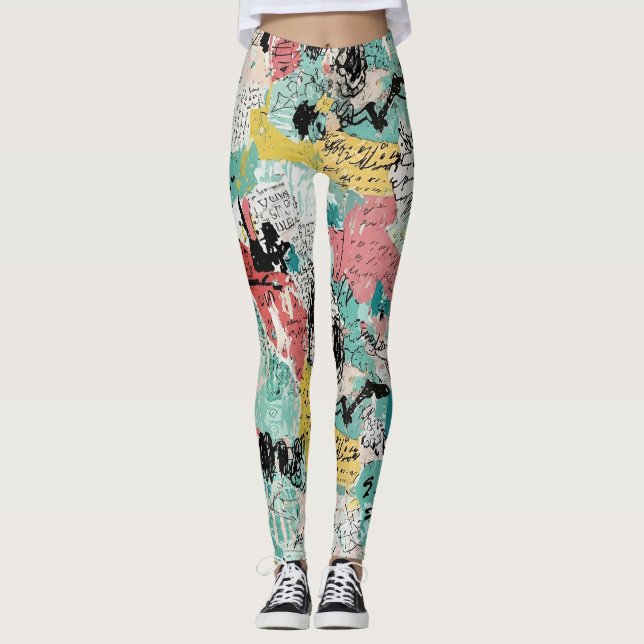 Legging Colorful Urban Graffiti Pattern (2) (Frente)