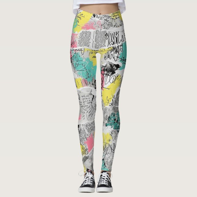 Legging Colorful Urban Graffiti Pattern (3) (Frente)