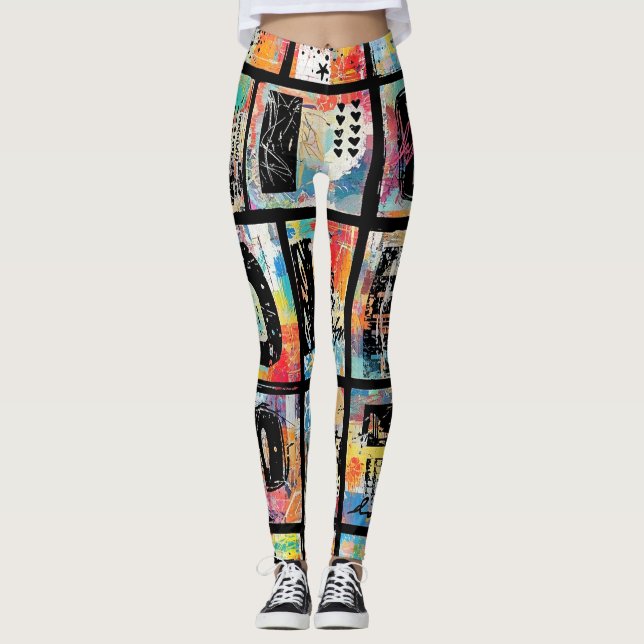 Legging Colorful Urban Graffiti Pattern (5) (Frente)