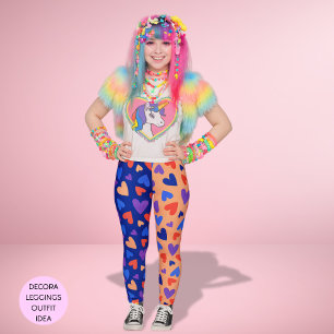 Legging Colorida Decora Harajuku Kawaii Corações J-Moda