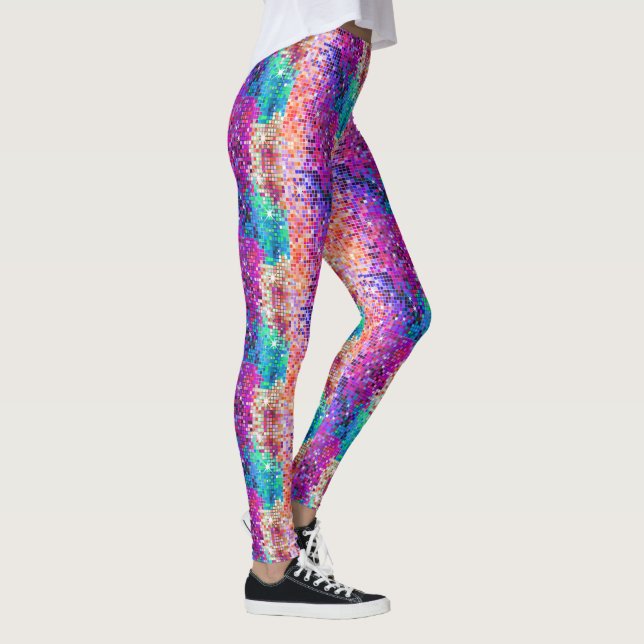 Legging Colorida Disco Faux Glitter (Direita)